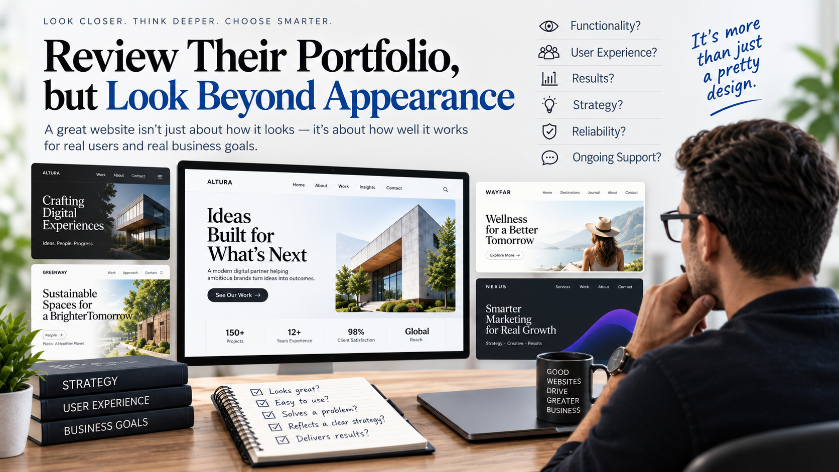 Review Web Design Portfolio Guide Infographic